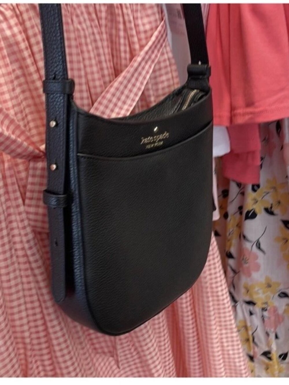 Kate Spade Perry Leather Crossbody Fresh Peach Floral - Picture 7 of 7